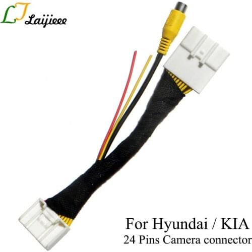 Custom Made 24 Pins Reverse Camera Connector For Hyundai Kia / RCA Into 24 Pin Original Video Input Plug No Need Cut The Wires