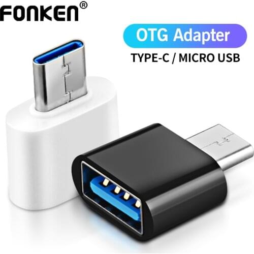 FONKEN OTG Type C For Macbook Laptop OTG Adapter Micro USB 2.0 to USB Converter For Xiaomi Samsung Android Phone USB C OTG