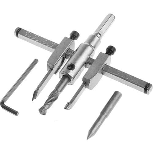 Drop Ship Adjustable 30-130mm Metal Wood Circle Hole Saw Drill Bit Cutter Kit DIY Tool