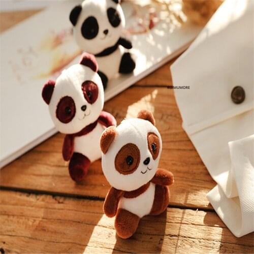 Size 9CM Approx. Stuffed Sitting Panda Key Chain Animal Plush Wedding Gift Toy