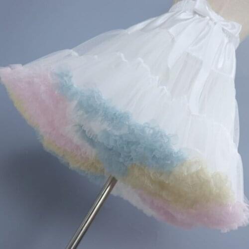 Colorful Tulle Girls Petticoat Underskirt Faldas Tulle Skirt Petticoat Crinoline Vintage Wedding Bridal Petticoats for Women
