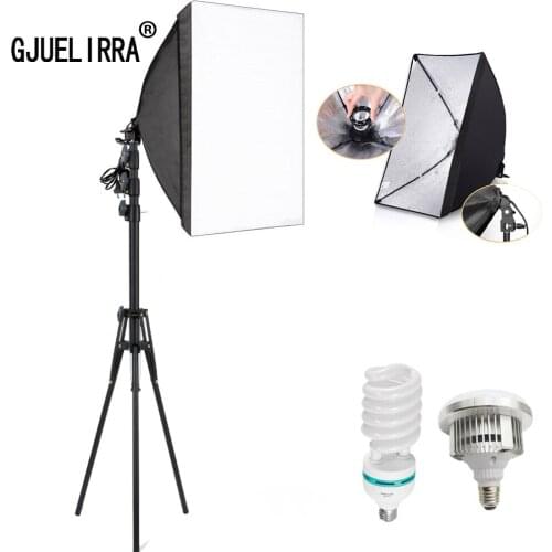 GJUELIRRA Photography Softbox Lighting Kits 50x70CM Professional Continuous Light System Soft Box for Photo Studio Equipment