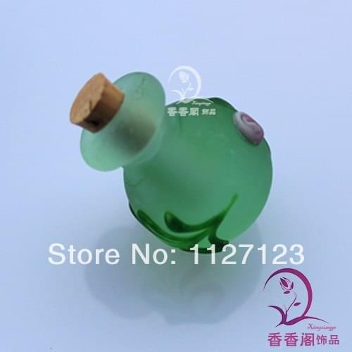 5pcs Murano Glass Essential Oil Vial Flower Ball(18MM Dia,0.5ML,green) glass perfume bottles Perfume Bottle Necklace pendant