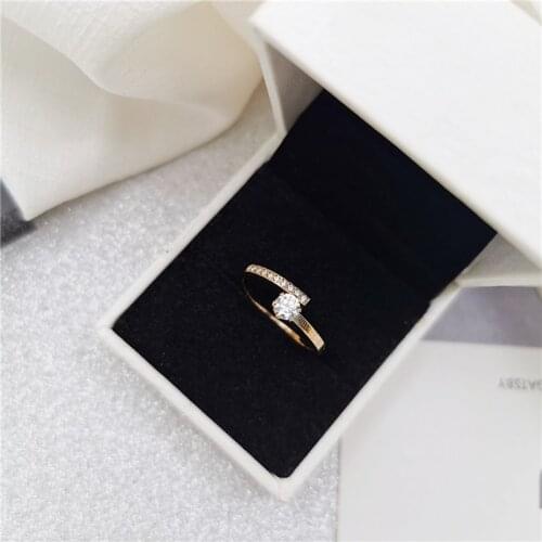 YUN RUO Personality Six Claw Zircon Ring Rose Gold Color Woman Man Gift Fashion Titanium Steel Jewelry Never Fade Drop Shipping