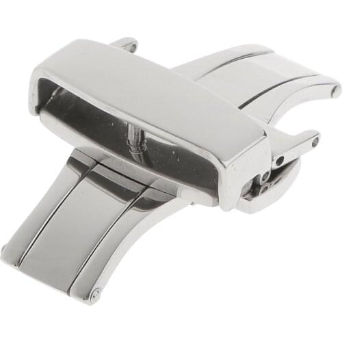 Stainless Steel Butterfly Clasp Watch Buckle Belt Band Strap Clasp 16/18/20/22mm