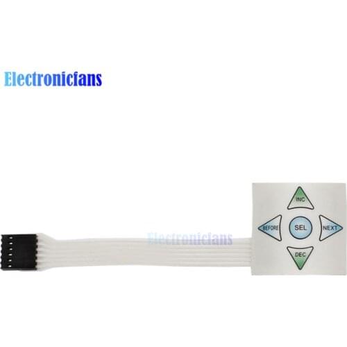 1PCS 1x5 Matrix Array 5Key Membrane Switch Keypad Keyboard 1*5 Keys Control Panel Plate 40*40mm For Aduino