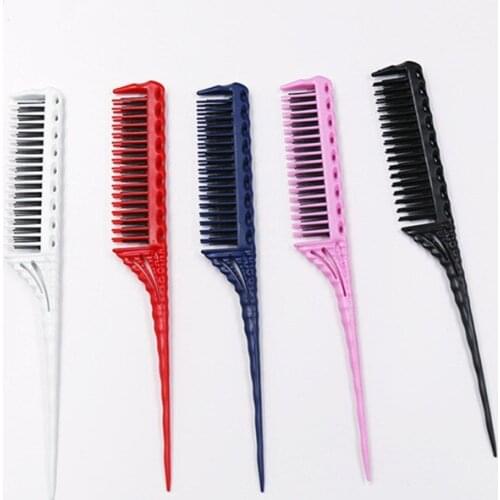 1PCS Portable Hair Comb Salon Brush Styling Hairdressing Tail Plastic Comb Set For Beauty New With Three-row Design Comb