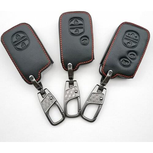 2/3/4 Button Leather Key Fob Shield Cover Case For Toyota Camry Corolla Avalon Rav4 Land Cruiser Remote Car Key Holder Protector