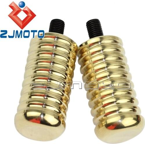 Motorcycle Accessories CNC Brass Ribbed Toe Shift Lever Pegs For Harley Sportster XL883R XL883L 48 O-Ring Shifter Pegs New