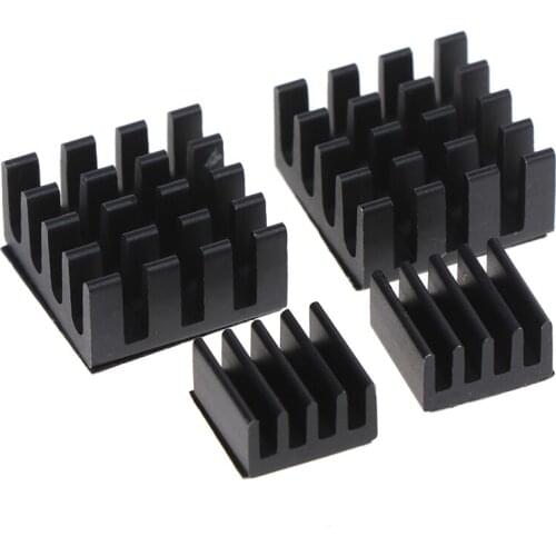 4pcs Black Aluminum Heatsink Cooler Cooling Kit For Raspberry Pi 3/2 /Rpi B