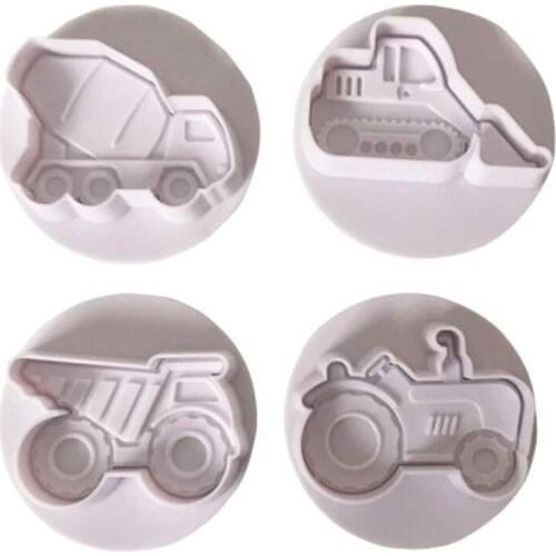 4 pcs vehicles cookie cutter cupcake pastry DIY decorating tools cake biscuit sugar craft baking mold kitchen accessories
