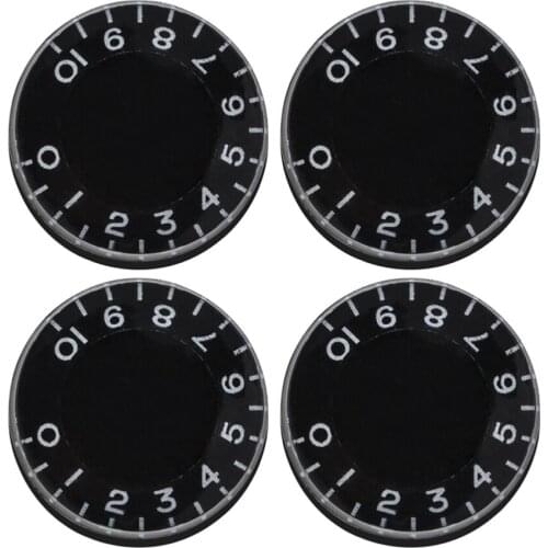 4pcs Control Knobs Volume Tone Knobs Parts for Replacement Electric Guitar (Black)