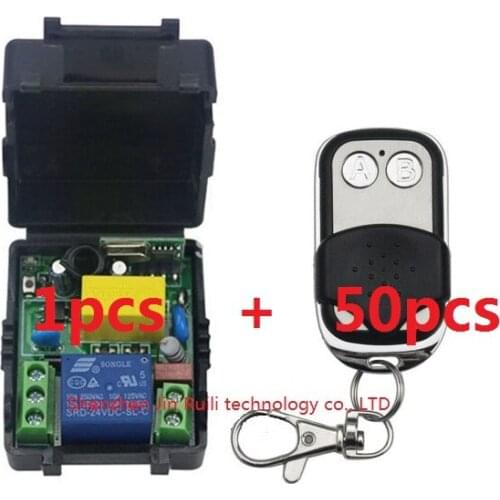 AC220V 1CH 10A Radio Controller RF Wireless Push Remote Control Switch 315/ 433MHZ teles witch 50pcs Transmitter+1pcs Receiver