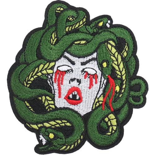 Cloth Paste Computer Embroidered Chapter Mythical Character Snake Woman Medusa Dress Embroidered Patch Paste Clothing Accessory