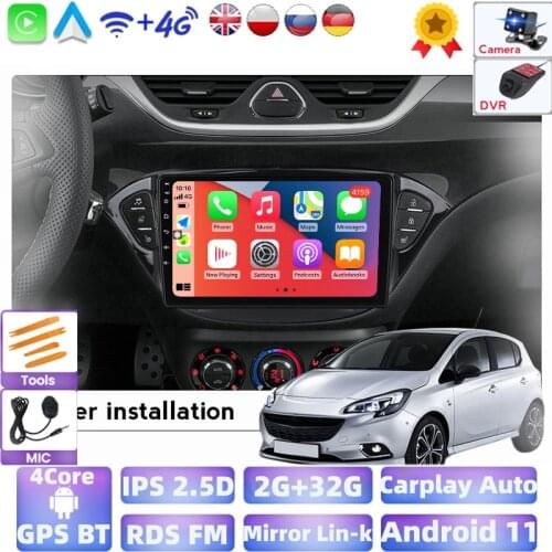 CARPLAY 2 Din Android 11 Car Radio Audio Multimedia For Opel Corsa E 2014 2015 2016 2017 2018 2019 GPS Navigation Auto Stereo BT