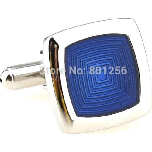 Free shipping Fashion Cufflinks blue color enamel design copper material cufflinks wholesale&retail