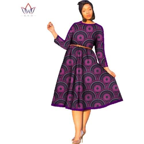 African Dresses for Women Dashiki Cotton Wax Print Batik Sexy Long Dress for Femal Traditional clothing WY680