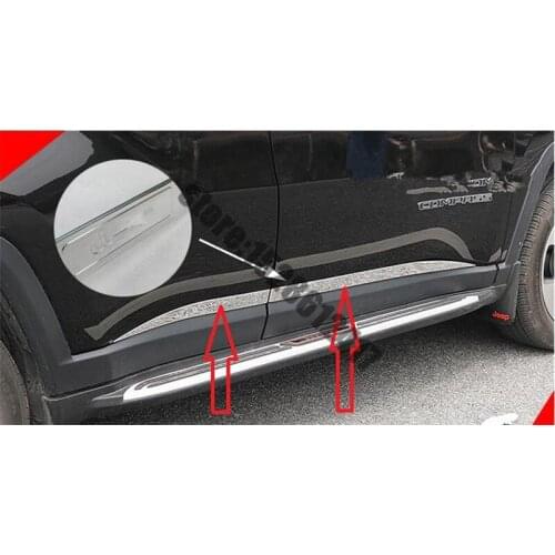For jeep Compass 2017-2020 Car styling Stainless Steel body side moldings side door decoration
