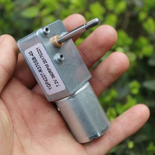 Electric 370 Worm Gear Motor M4 reverse Threaded DC 3V-9V 7.2V 450RPM Metal Gearbox Speed Reduction Long Shaft Geared Reducer