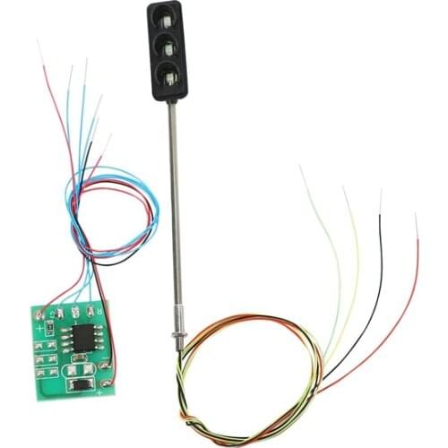 FBIL-1 Set Traffic Light Signal HO OO Scale LED Model Architecture Train Railroad Crossing Walk Street + Circuit Board