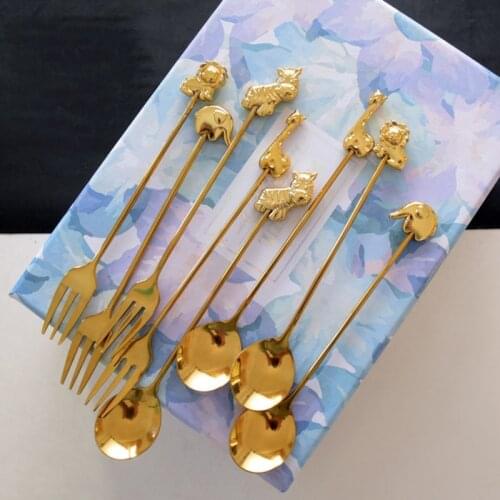 Animal Series Coffee Spoon stainless steel Dessert Spoon Home kitchen Teaspoon Coffee Accessories Romantic Gift