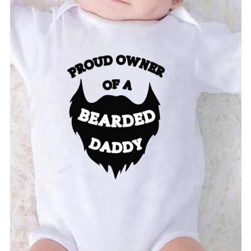 Print Bearded Daddy Jumpsuits for Babies Baby Girl Winter Clothes new born GirlS Outfit Kids' Things Infant Outfits Romper