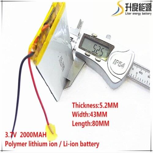10pcs [SD] 3.7V,2000mAH,[524380] Polymer lithium ion / Li-ion battery for TOY,POWER BANK,GPS,mp3,mp4,cell phone,speaker