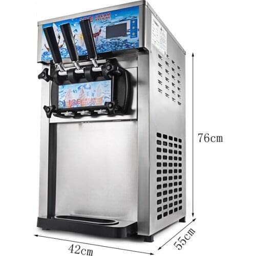 Ice Cream Machine China Wholesale Prices Cheap 3 Flavor Ice-Cream Soft Machine 18L/H Capacity 2+1 Flavors Soft Ice Cream Machine
