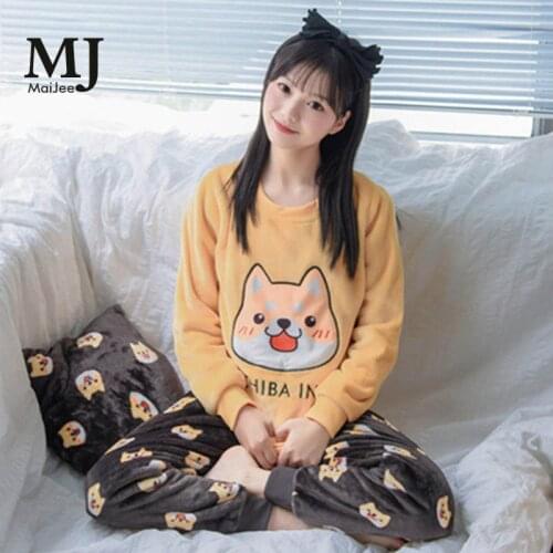 MJ173A Flannel Sleepwea Winter Pajama Set Thickening Pajamas Pyjama Women Pijama Mujer Pijamas Entero Pyjamas Feminino Pyjama