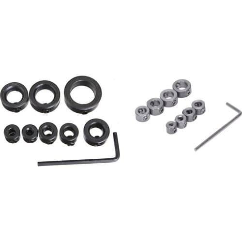 New 8Pcs Woodworking Drill Bits Tools Depth Stop Collars Ring & 9Pcs Woodworking Drill Stopper Positioning Stop Ring
