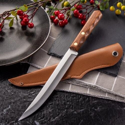 Fruit Paring Knife Stainless Steel Chef Knife for Meat Fish Vegetables Kitchen Knife Cleaver with Cover