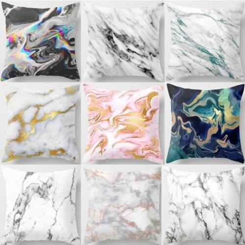 Retro Marble Stripe Print Plush Square Home Decorative Hug Pillow Case Cushion Cover 45x45 Cm Elegant Stylish Accessories