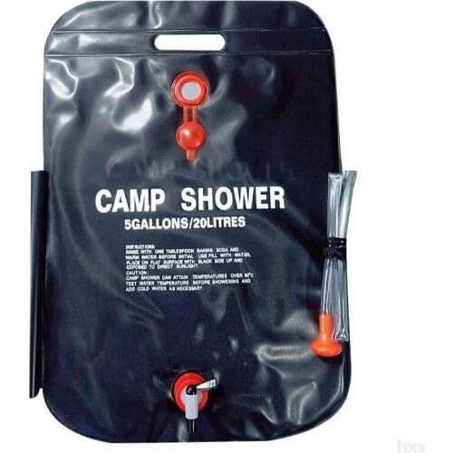Solar Heated Shower Camping Water Bathing Bag Outdoor Travel Hiking Portable 20L Wild Water Bag