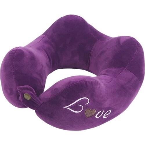 Simple Solid Color U -shaped Hollow Out Nap Pillow Portable Travel Office Driving Neck Supporter Soft Home Sleeping Cushion