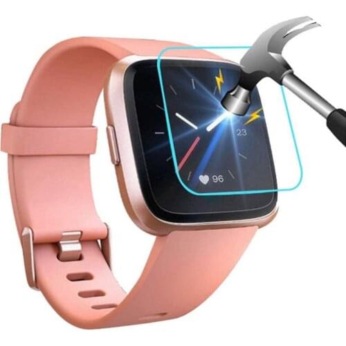Tempered Glass Clear Protective Film Guard For Fitbit Versa / Versa Lite Sport Smart Watch Toughened Full Screen Protector Cover