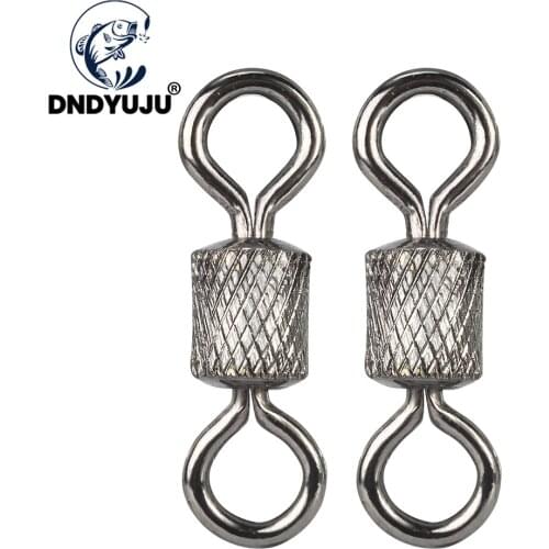 DNNYUJU 50pcs Fishing Swivels Ball Bearing Swivel with Safety Snap Solid Rings Rolling Swivel for Carp Fishing Accessories