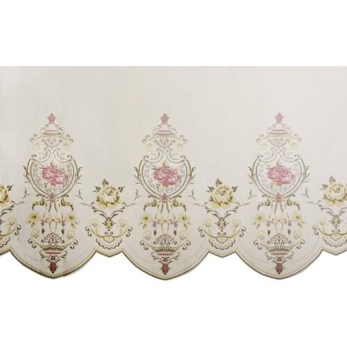 Blue/Brown Roman Valance Curtain Chenille Jacquard European Classical European Curtain Swags Short Valance DL-HM360#20