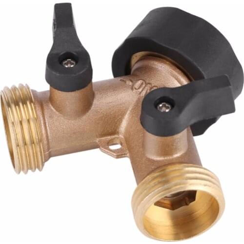 Sprinkler Irrigation Water Connector Brass Water Tap Adapter Y Shape 3/4 Hose Garden Pipe Connectors Watering Tubing Drip System