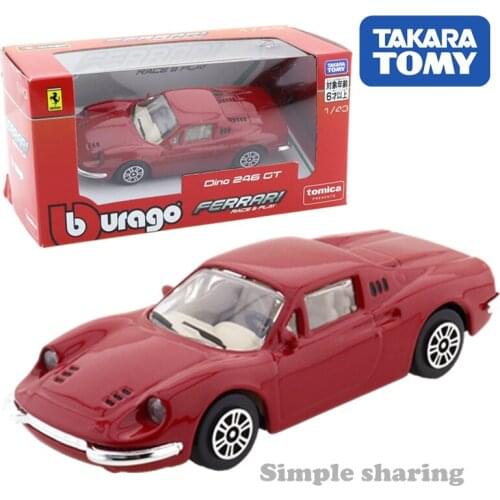 Takara Tomy Tomica Presents Burago Race & Play Series 1:43 Dino 246 GT Car Hot Pop Kids Toys Motor Vehicle Diecast Metal Model