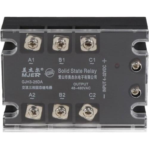 SSR 3 Phase SSR-25 DC to AC y 25A SSR Three Phase SSR 25A GJH3 25DA