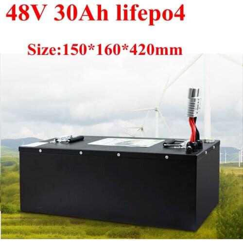 Waterproof 48V 30AH LiFePO4 battery with BMS rechargeable battery for 750w 2000w Inverter bike e scooter bicycle + 5A charger