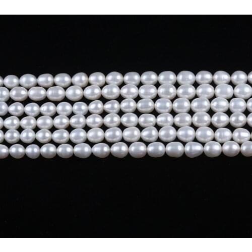 Top quality 8-9mm rice shape fresh water pearl strands