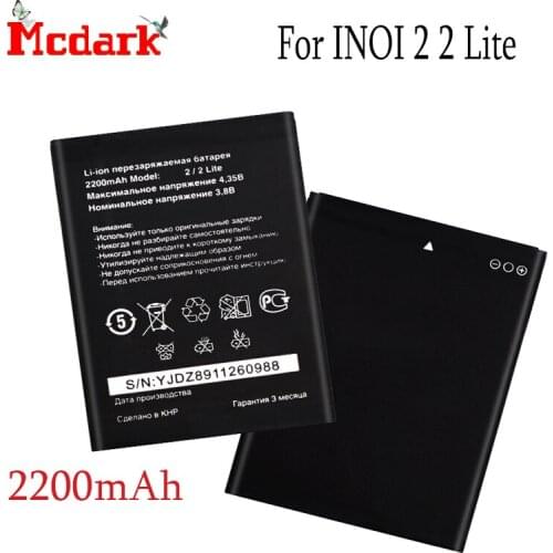 Mcdark For INOI 2 2 Lite Battery Replacement High Quality 2200mAh Back Up Bateria For INOI 2 2 Lite Smart Phone