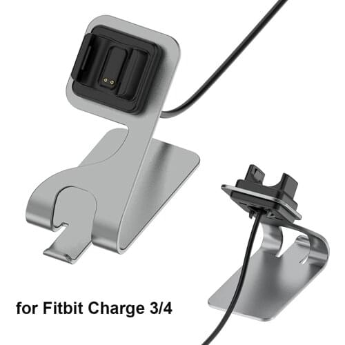 Charger Dock for Fitbit Charge 3 / Charge 3 SE / Charge 4 / Charge 4 SE Charging Stand Cable Cord Station Cradle Gray
