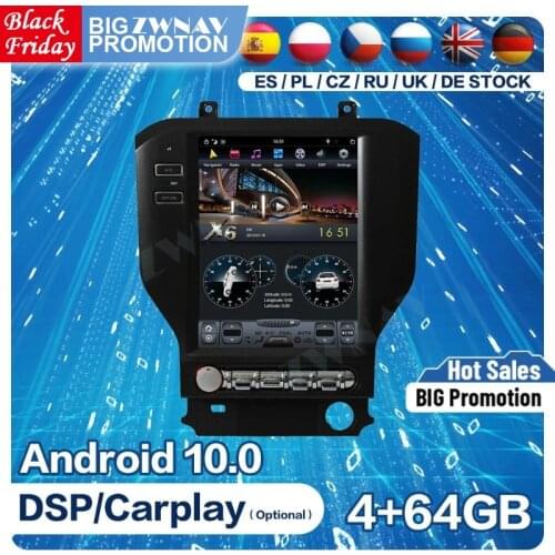 1 DIn DSP Carplay Android Screen For Ford Mustang 2015 2016 2017 2018 GPS Multimedia Audio Stereo Radio Receiver Video Head Unit