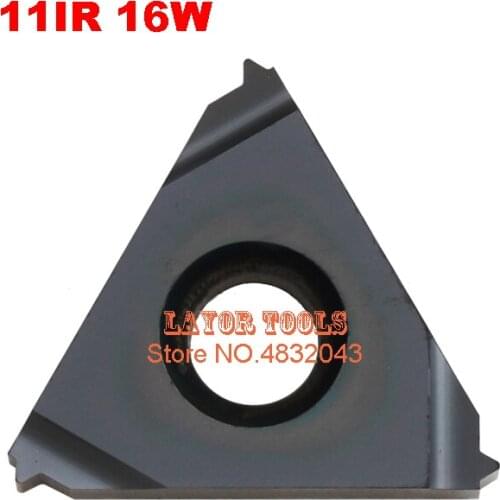 10pcs 11 IR 16W Threaded Inserts Indexable Tungsten Carbide Threading Lathe Inserts for Threaded Lathe Holder