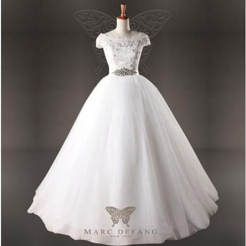 2018 free Shipping vestido de noiva Rhinestone Bridal gown Luxury Crystal Cap Sleeve ball gowns mother of the bride dresses