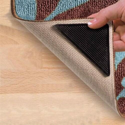 8Pcs Home Floor Rug Mat Grippers Self-adhesive Anti Slip Tri Sticker Washable Carpet Tape Grip Sticker Keeps Your Rug In Place