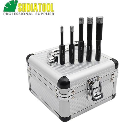 SHDIATOOL 5/6/8/10/12MM Drill bits Vaccum Brazed Diamond drilling bits Hex Shank hole saw Dry stone, masonry drill bits