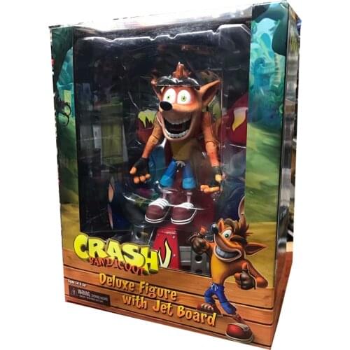 Crash Figure NECA Game Deluxe Crash Bandicoot with Jet Board PVC Action Figure Toy Doll Gift